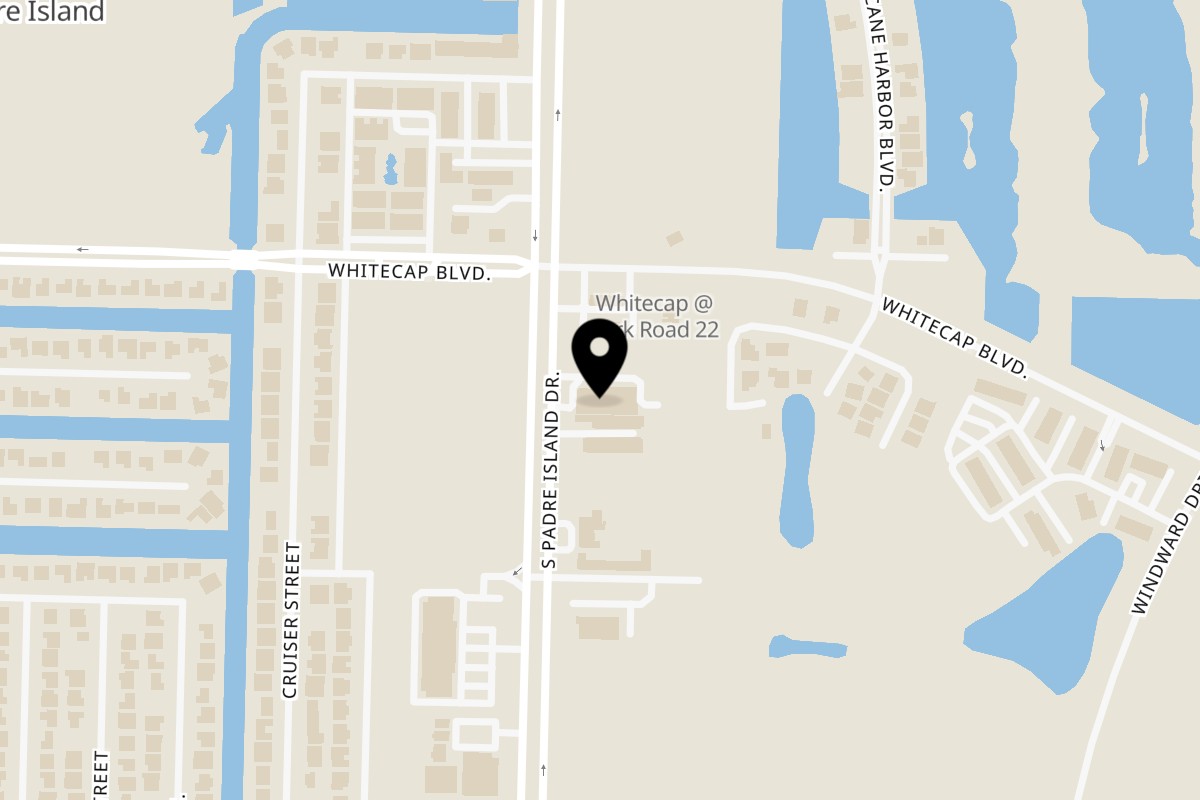 Map showing the location of La Palma Mexican Restaurant on 15326 S Padre Island Dr Ste 102 in Corpus Christi